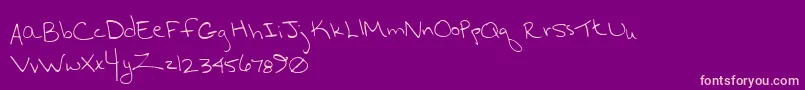 Hurryup Font – Pink Fonts on Purple Background