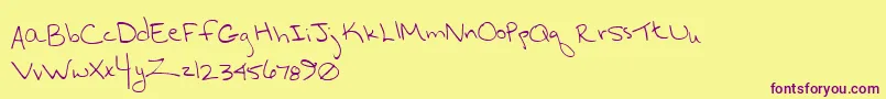 Hurryup Font – Purple Fonts on Yellow Background