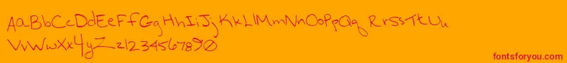 Hurryup Font – Red Fonts on Orange Background