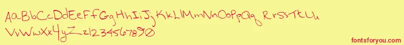 Hurryup Font – Red Fonts on Yellow Background
