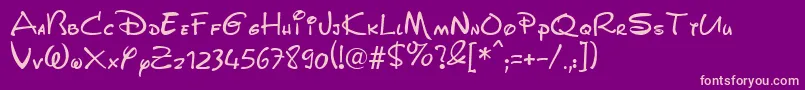 Disneypark Font – Pink Fonts on Purple Background