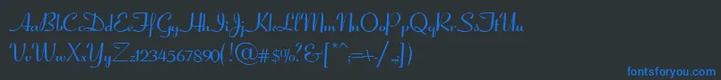 CoronetScriptSsiNormal Font – Blue Fonts on Black Background
