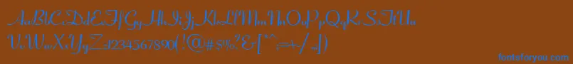 フォントCoronetScriptSsiNormal – 茶色の背景に青い文字