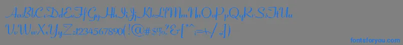 CoronetScriptSsiNormal Font – Blue Fonts on Gray Background