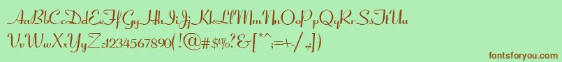 Шрифт CoronetScriptSsiNormal – коричневые шрифты на зелёном фоне