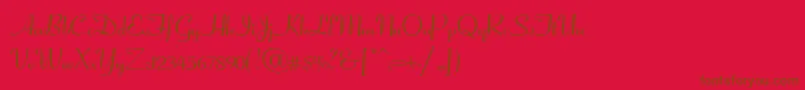 CoronetScriptSsiNormal-fontti – ruskeat fontit punaisella taustalla