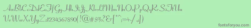 CoronetScriptSsiNormal-fontti – harmaat kirjasimet vihreällä taustalla