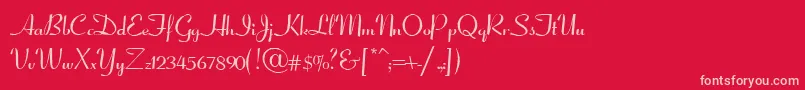 CoronetScriptSsiNormal-Schriftart – Rosa Schriften auf rotem Hintergrund