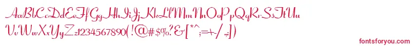 CoronetScriptSsiNormal Font – Red Fonts on White Background