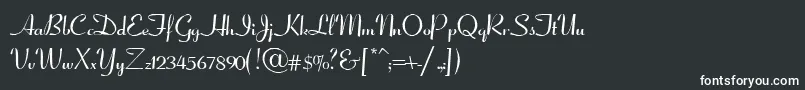 Шрифт CoronetScriptSsiNormal – белые шрифты на чёрном фоне