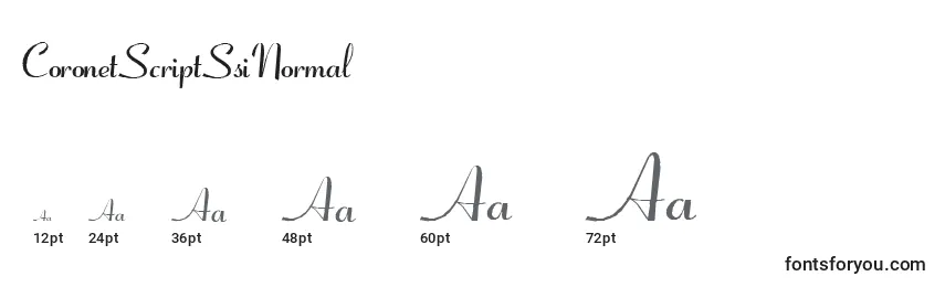 CoronetScriptSsiNormal Font Sizes