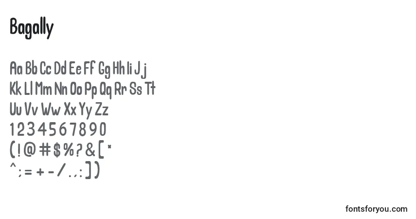 Fuente Bagally - alfabeto, números, caracteres especiales