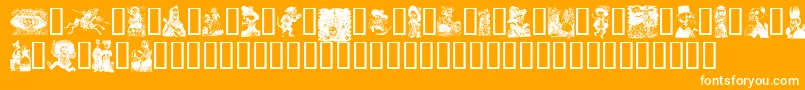 Calavera323-Schriftart – Weiße Schriften auf orangefarbenem Hintergrund