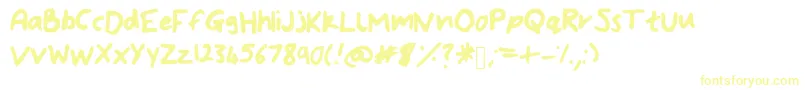 BryonysHandwritingBold-Schriftart – Gelbe Schriften auf weißem Hintergrund