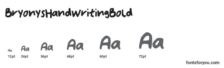 BryonysHandwritingBold Font Sizes