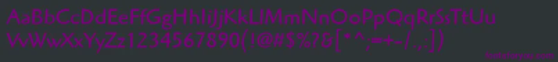 Czcionka ItcHighlanderLtBook – fioletowe czcionki na czarnym tle