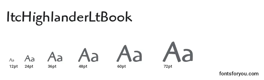 Размеры шрифта ItcHighlanderLtBook
