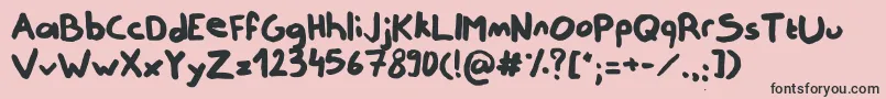 NotReally Font – Black Fonts on Pink Background