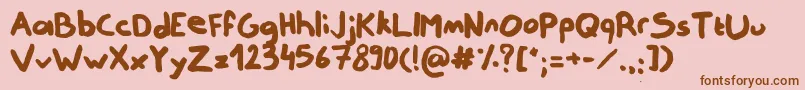 NotReally Font – Brown Fonts on Pink Background