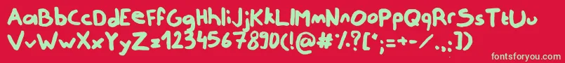 NotReally Font – Green Fonts on Red Background