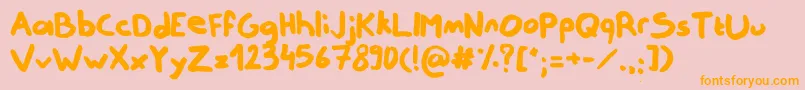 NotReally Font – Orange Fonts on Pink Background