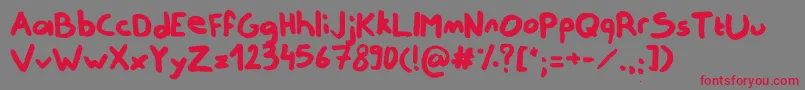 NotReally Font – Red Fonts on Gray Background