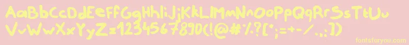 NotReally-Schriftart – Gelbe Schriften auf rosa Hintergrund