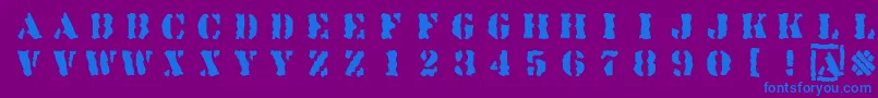 Linotypesjablony Font – Blue Fonts on Purple Background