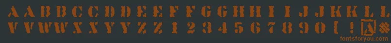 Linotypesjablony Font – Brown Fonts on Black Background