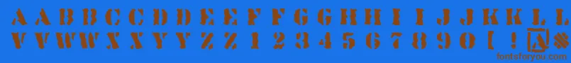 Linotypesjablony Font – Brown Fonts on Blue Background