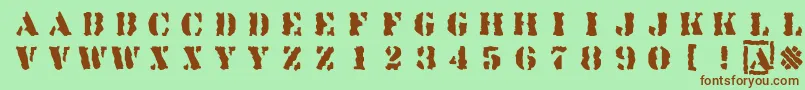 Linotypesjablony Font – Brown Fonts on Green Background