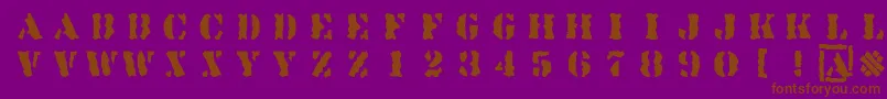 Linotypesjablony Font – Brown Fonts on Purple Background