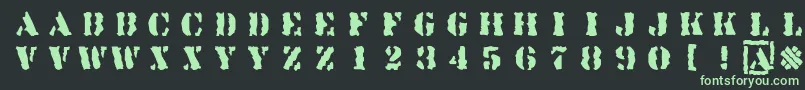Linotypesjablony Font – Green Fonts on Black Background
