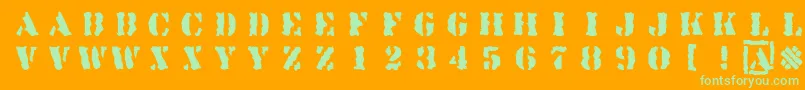 Linotypesjablony Font – Green Fonts on Orange Background