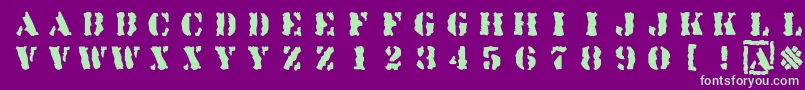 Linotypesjablony Font – Green Fonts on Purple Background
