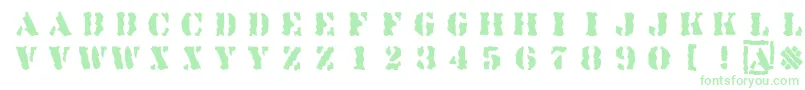 Linotypesjablony Font – Green Fonts on White Background