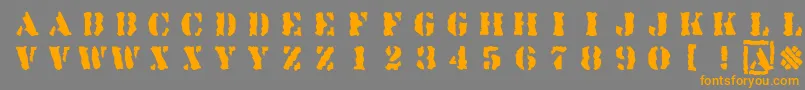 Linotypesjablony Font – Orange Fonts on Gray Background