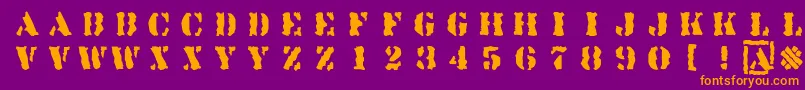 Linotypesjablony Font – Orange Fonts on Purple Background