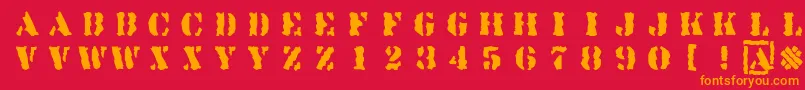 Linotypesjablony Font – Orange Fonts on Red Background