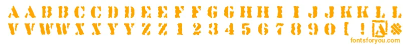 Linotypesjablony Font – Orange Fonts on White Background