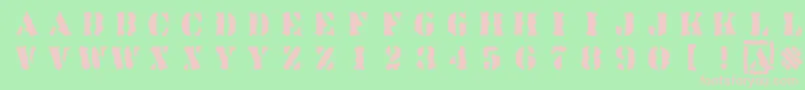 Linotypesjablony Font – Pink Fonts on Green Background