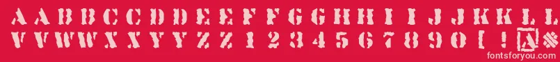 Linotypesjablony Font – Pink Fonts on Red Background