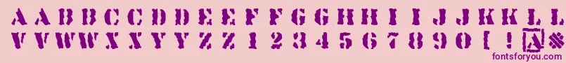 Linotypesjablony Font – Purple Fonts on Pink Background