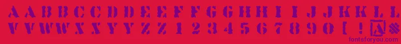 Linotypesjablony Font – Purple Fonts on Red Background