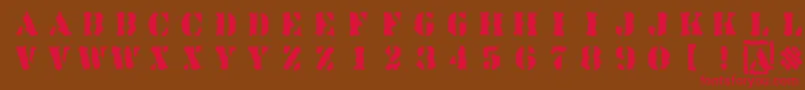 Linotypesjablony Font – Red Fonts on Brown Background