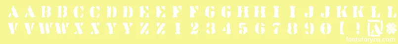 Linotypesjablony Font – White Fonts on Yellow Background