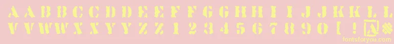 Linotypesjablony Font – Yellow Fonts on Pink Background