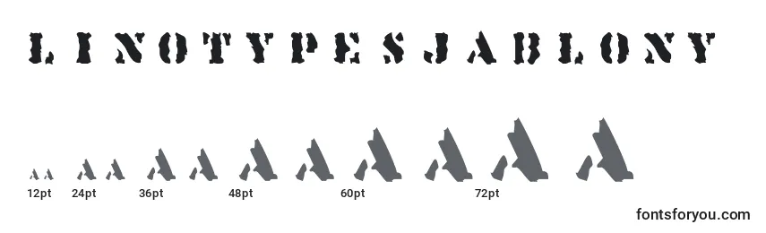 Linotypesjablony Font Sizes