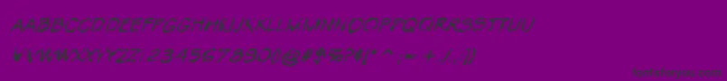 VtcKrinkleKutRegularItalic-Schriftart – Schwarze Schriften auf violettem Hintergrund