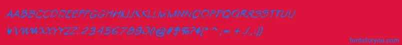 Шрифт VtcKrinkleKutRegularItalic – синие шрифты на красном фоне